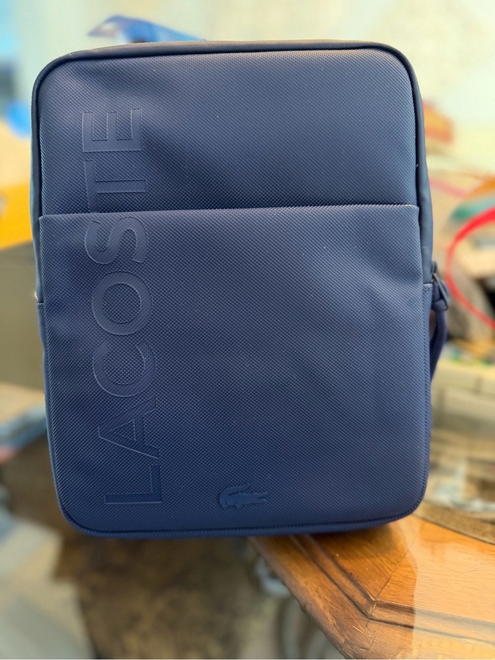 Lacoste Men's Messenger Bag in Navy